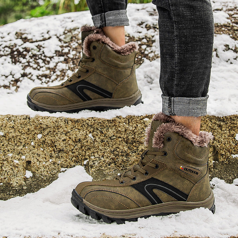 Winter Cotton Velvet Lined Plus-Size Hiking Boots - Your Ultimate Winter Companion