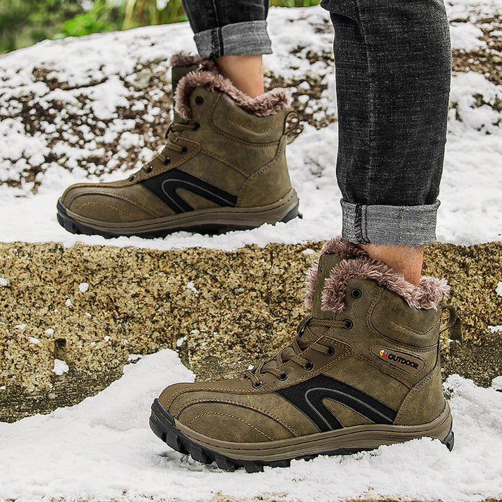 Winter Cotton Velvet Lined Plus-Size Hiking Boots - Your Ultimate Winter Companion
