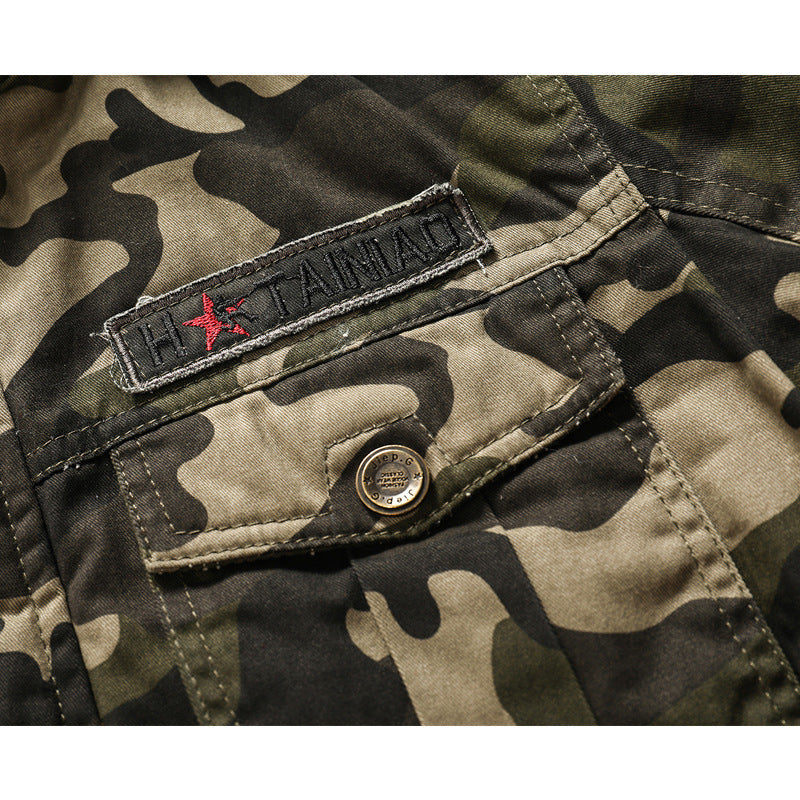 Men’s Outdoor Windproof Camouflage Tactical Fleece Jacket