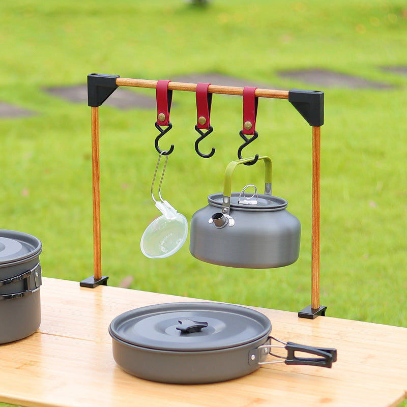 Adjustable Camping Cookware Hanging Rack With Base Clamp