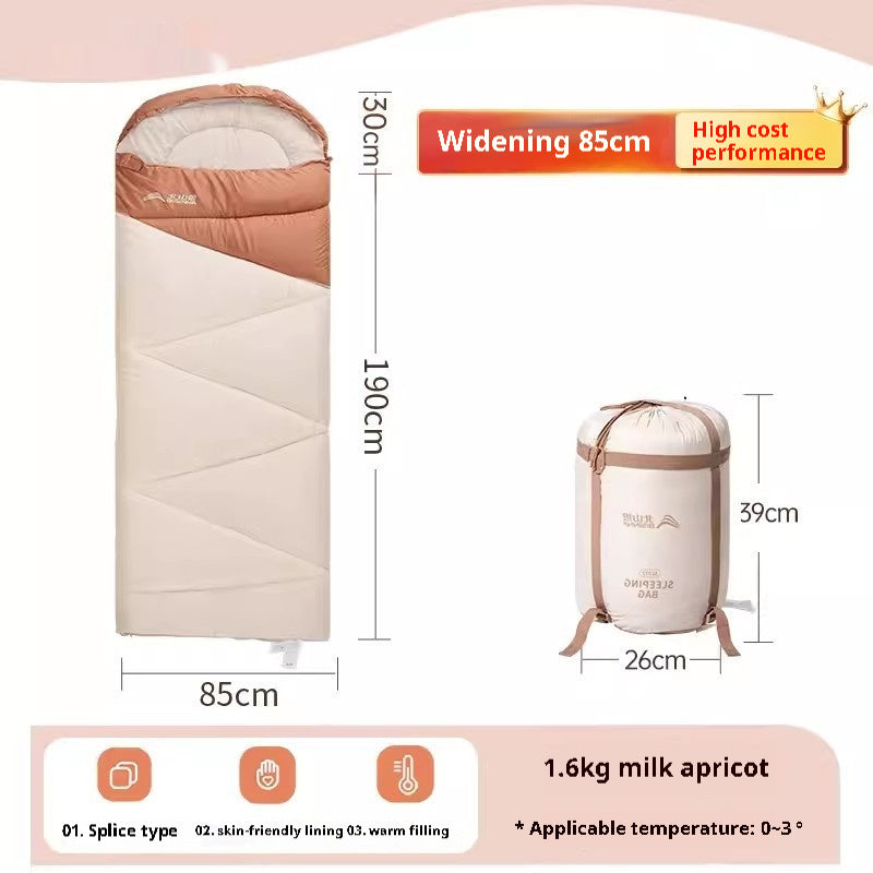 Outdoor Thickened Cold-Protection Sleeping Bag for Camping and Travel