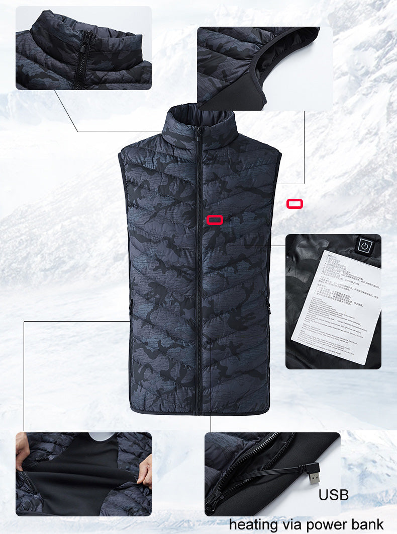 Men’s Camouflage USB Heated Sleeveless Vest