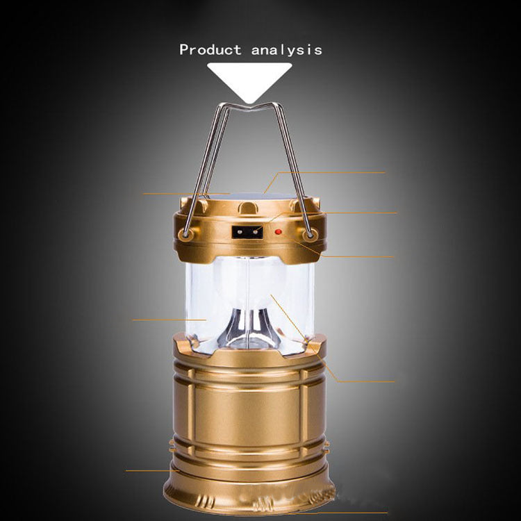 Solar Rechargeable Telescopic Multifunctional Camping Lantern