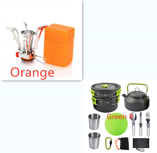 Outdoor Camping Cookware Set With Travel Tableware Utensils