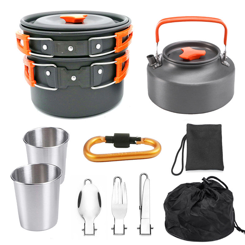 Portable Outdoor Cookware Mess Kit for Camping and Hiking