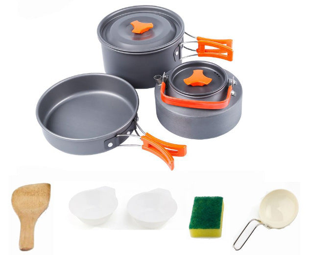 Portable Outdoor Cookware Mess Kit for Camping and Hiking
