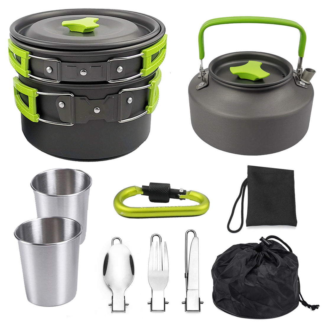 Portable Outdoor Cookware Mess Kit for Camping and Hiking