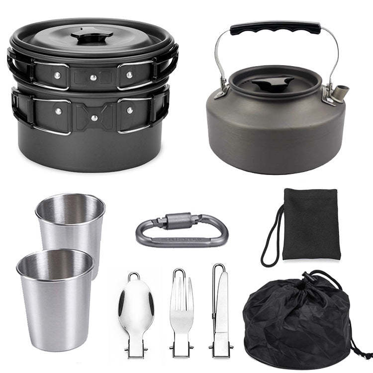 Portable Outdoor Cookware Mess Kit for Camping and Hiking