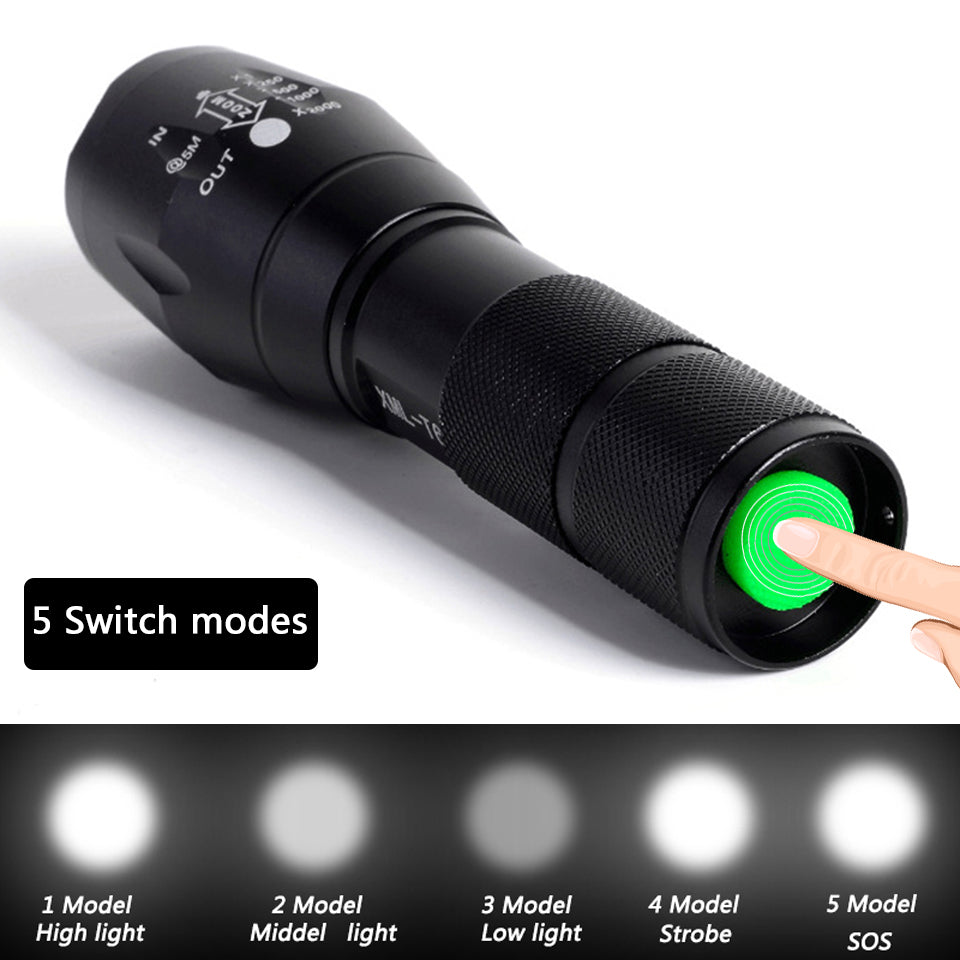 Rechargeable Waterproof Super Bright Tactical Mini Flashlight