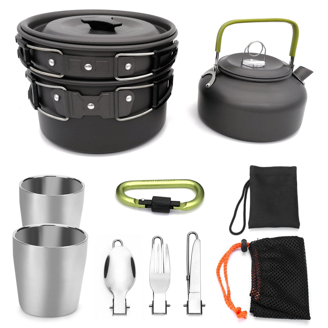 Outdoor Camping Cookware Set With Travel Tableware Utensils