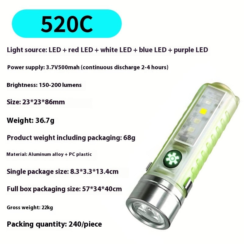 Rechargeable Waterproof LED UV Flashlight Pocket Lamp