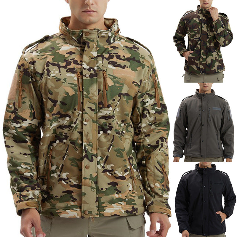 Men’s Camouflage Waterproof Softshell Fleece Jacket