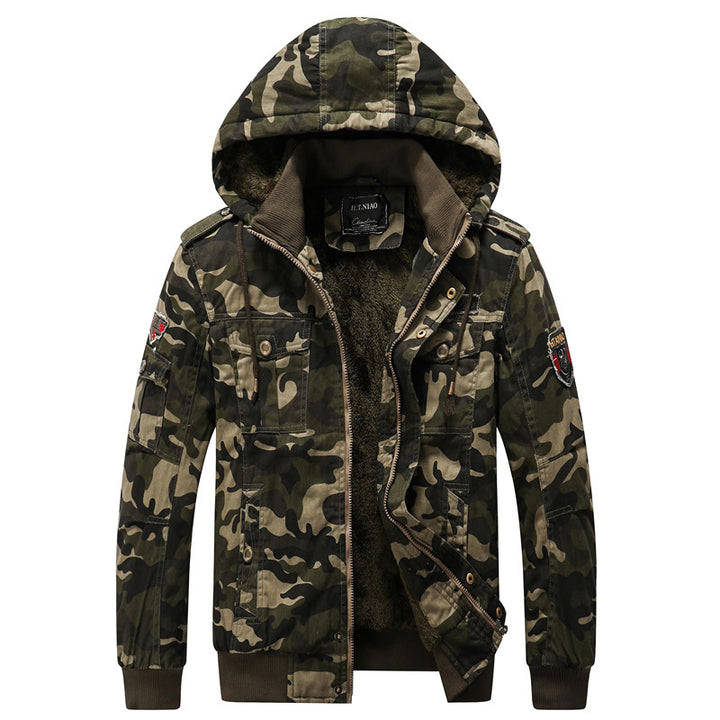 Men’s Outdoor Windproof Camouflage Tactical Fleece Jacket