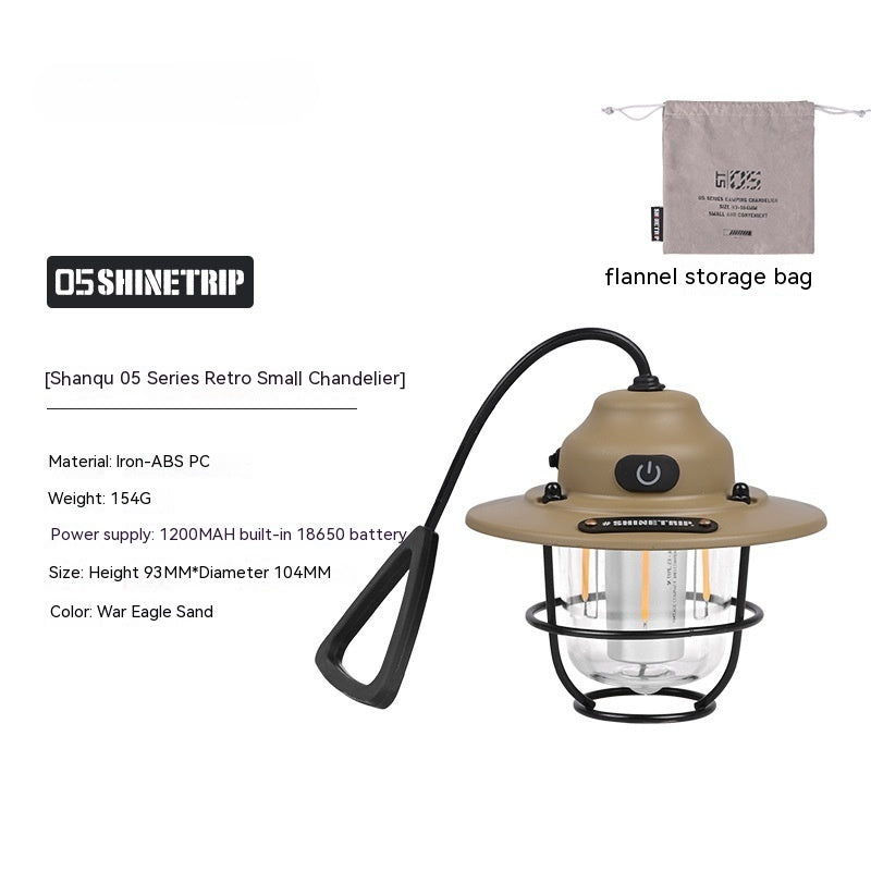 Shanqu Outdoor Camping Lantern – Pine Cone Chandelier Lamp