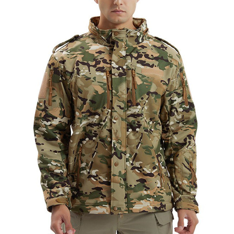 Men’s Camouflage Waterproof Softshell Fleece Jacket