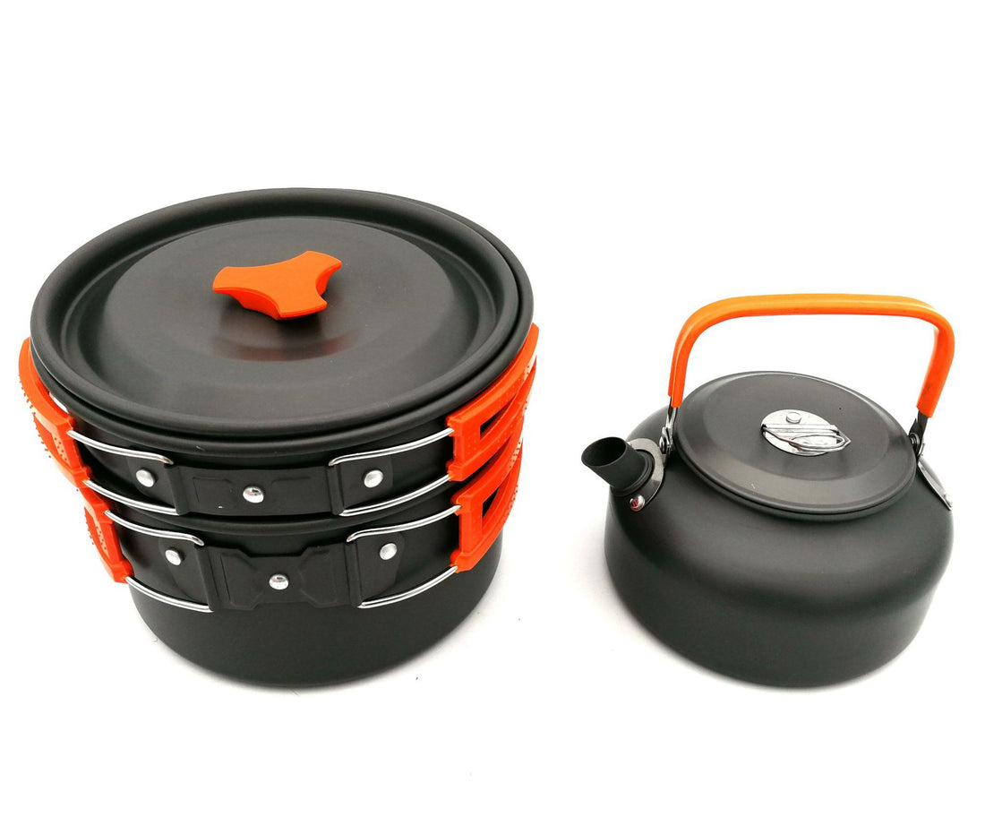 Outdoor Camping Cookware Set With Travel Tableware Utensils