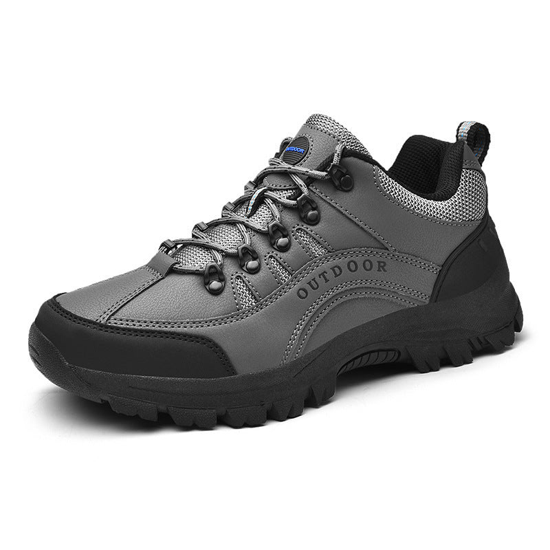 Men’s Autumn Winter Leather Low-Top Hiking Boots