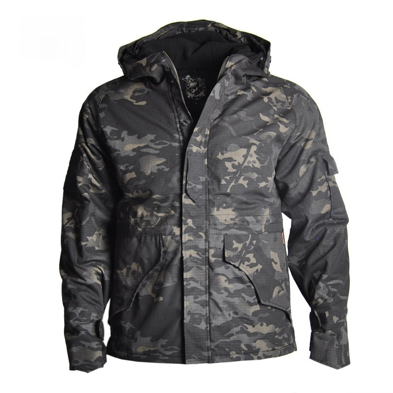 Men’s Outdoor Windproof Camouflage Tactical Fleece Jacket
