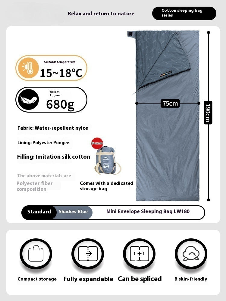 Summer Lightweight Envelope Sleeping Bag for Outdoor Travel