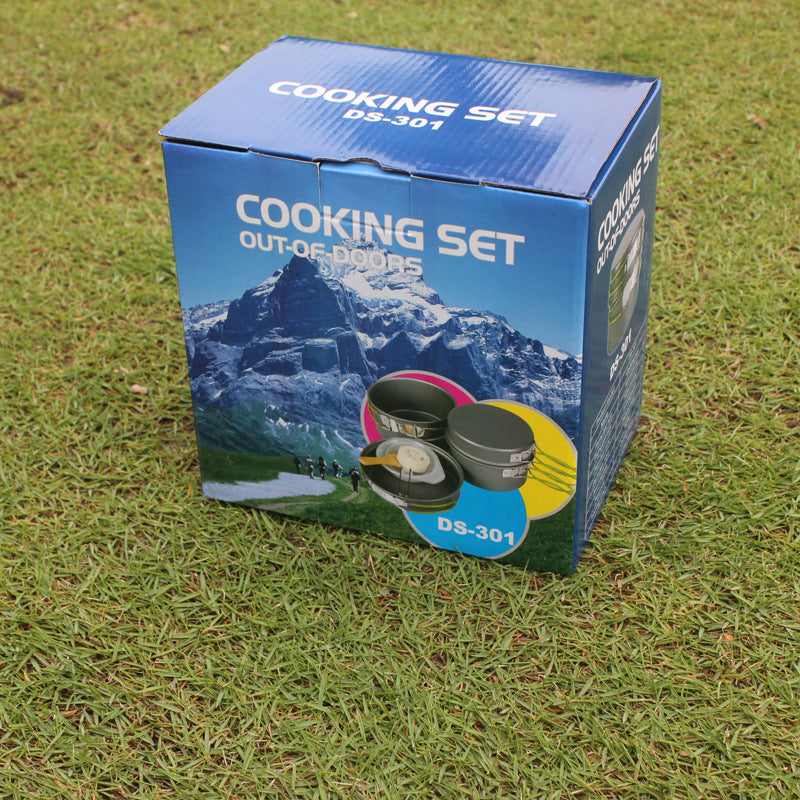 Outdoor Portable Non-Stick Cookware Set – Camping, Hiking for 2–3 People
