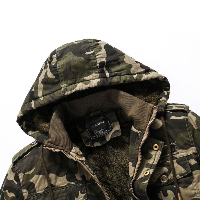 Men’s Outdoor Windproof Camouflage Tactical Fleece Jacket