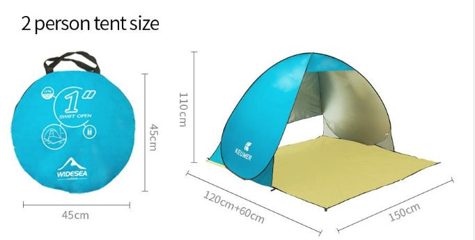 Double Automatic Beach Tent With UV Protection