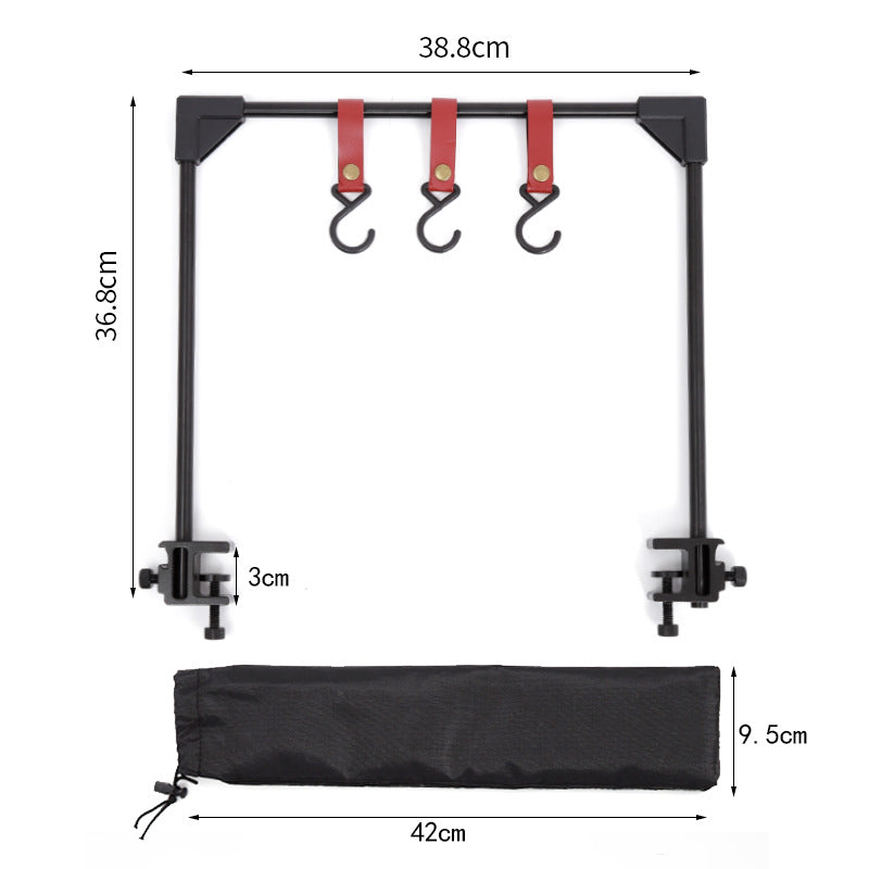 Adjustable Camping Cookware Hanging Rack With Base Clamp