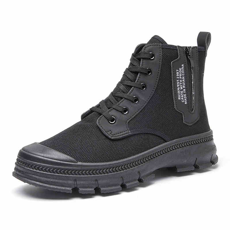 Men’s High-Top Hiking Boots With Side Zipper