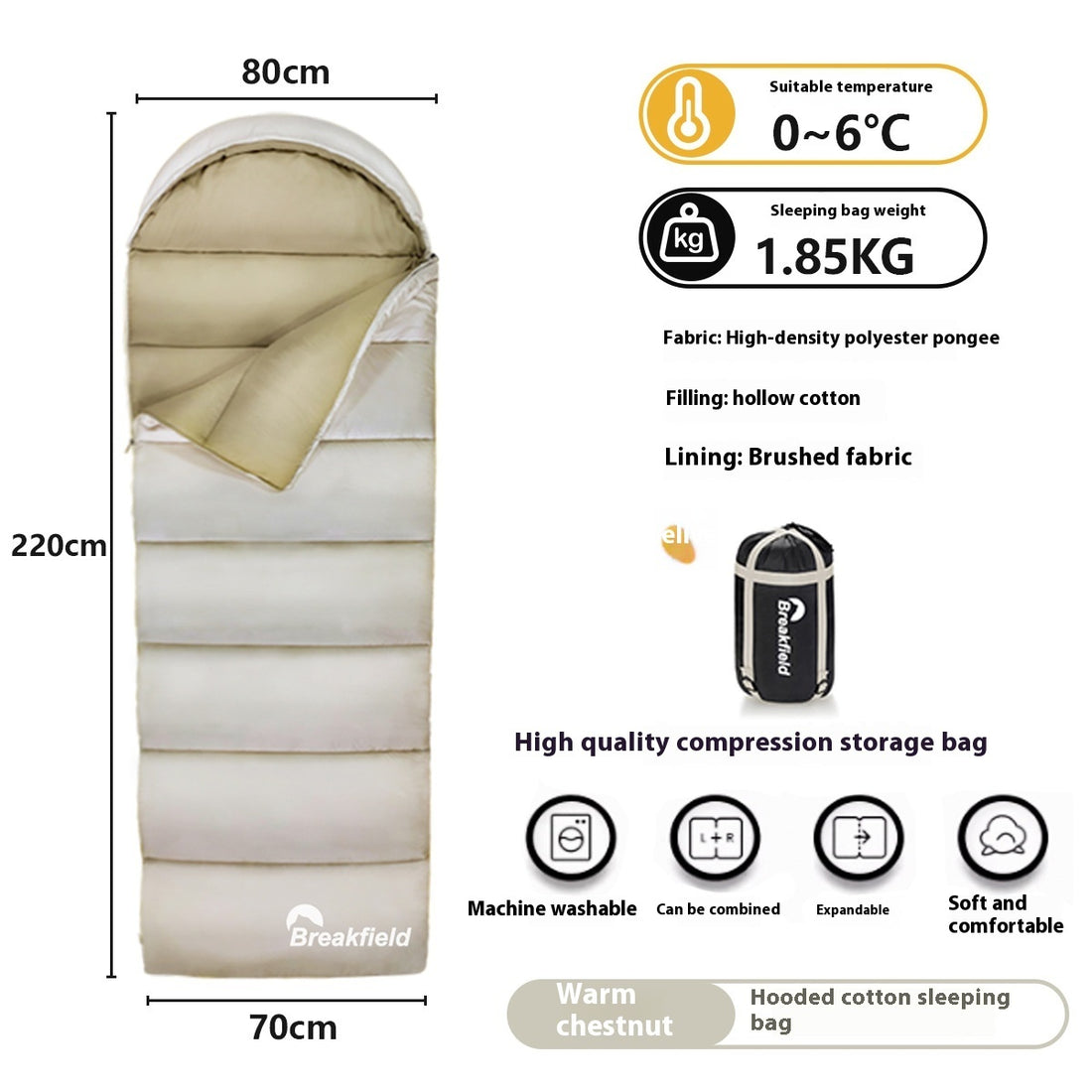 Four Season Waterproof Cotton Camping Sleeping Bag