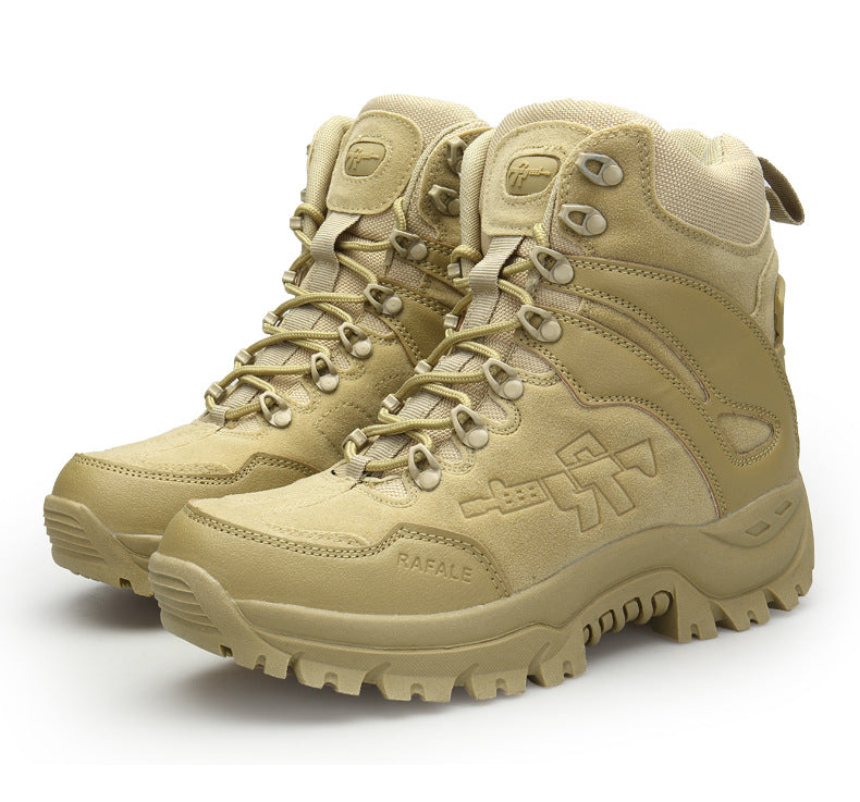 Men’s Sand-Colored High-Top Hiking Boots