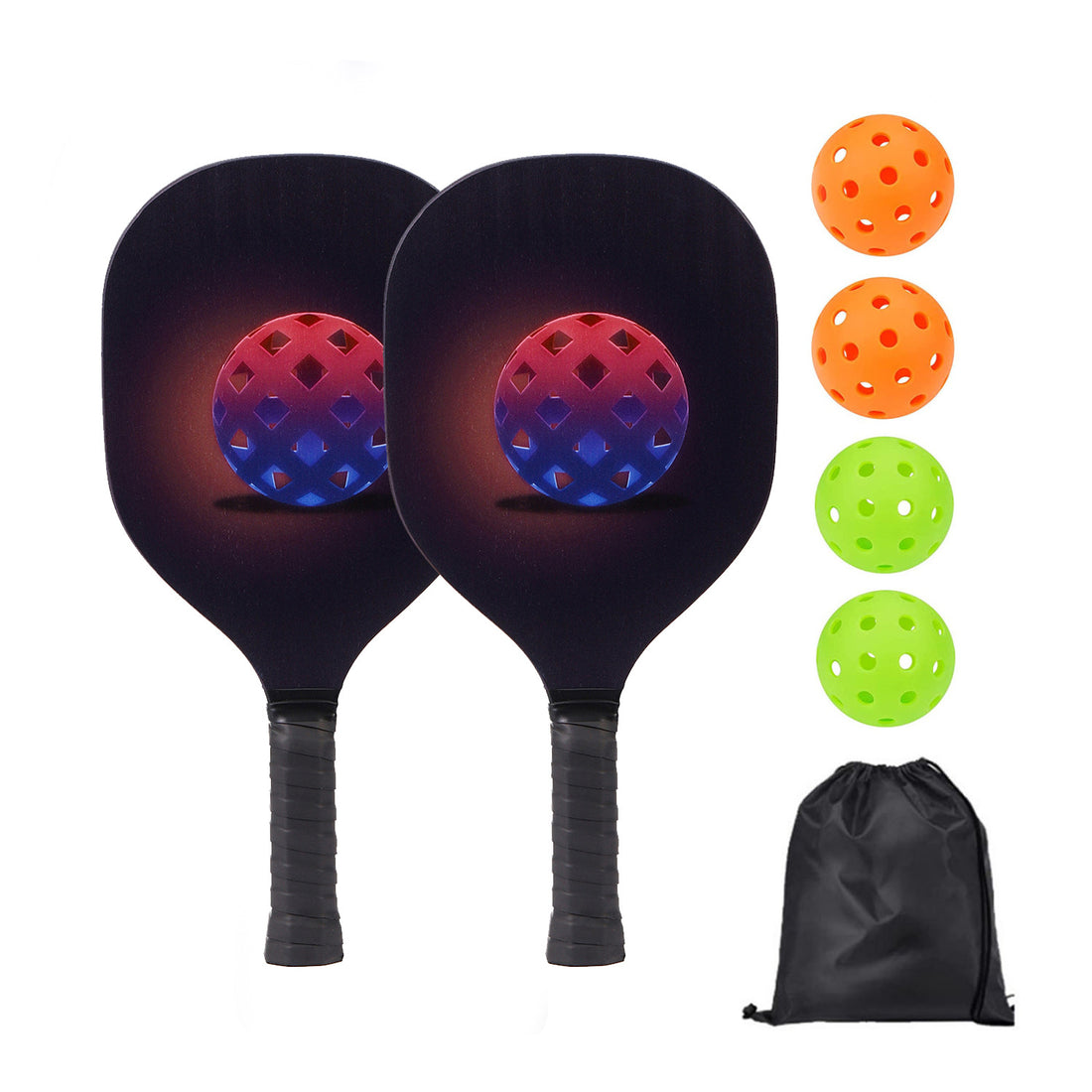 Poplar UV Printed Pickleball Paddle Set