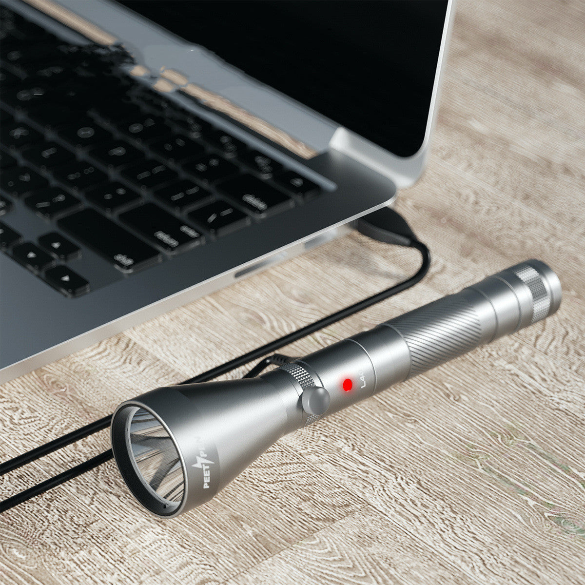 Long Range USB Rechargeable Waterproof Camping Flashlight With Compass