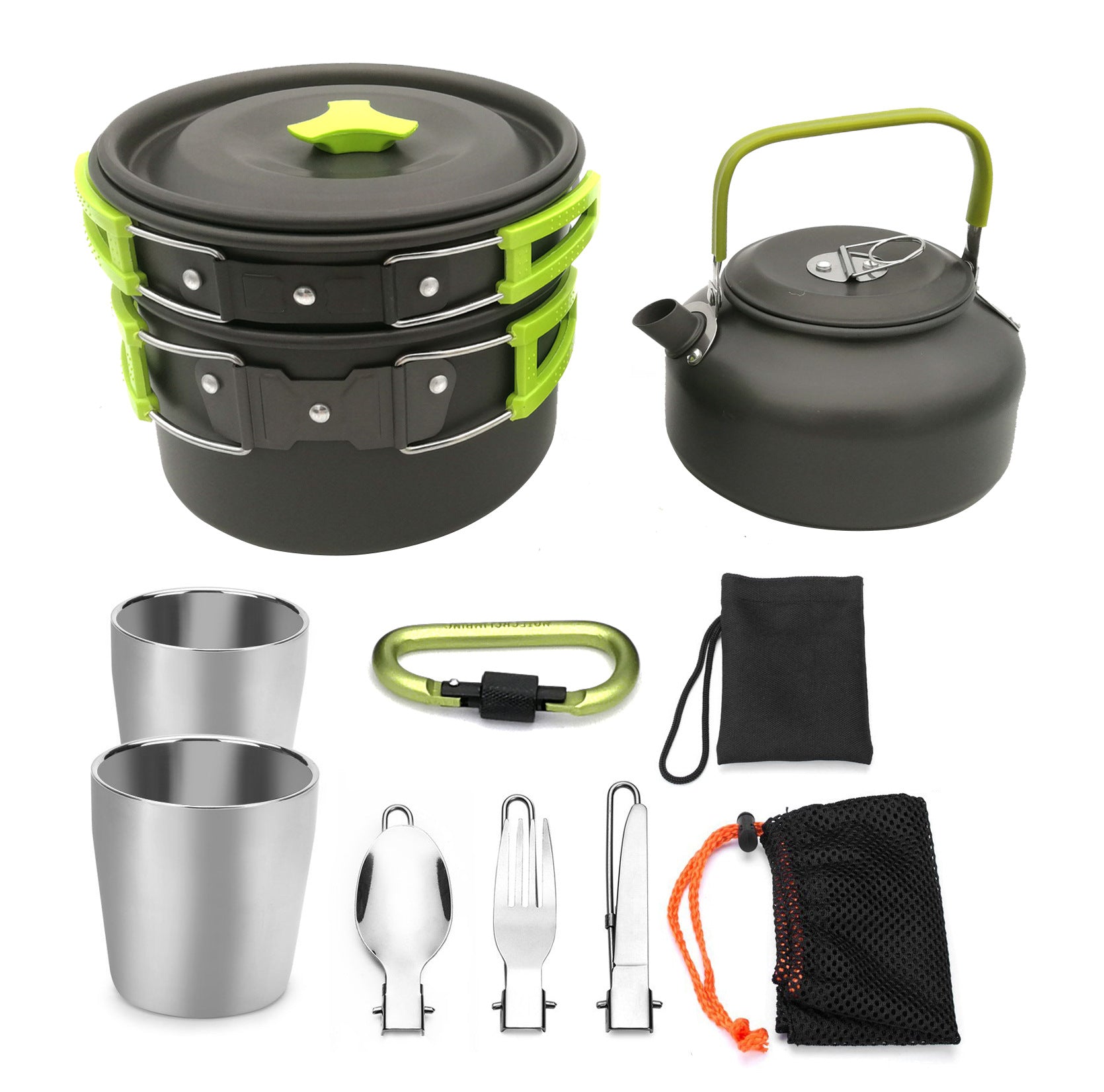 Outdoor Camping Cookware Set With Travel Tableware Utensils