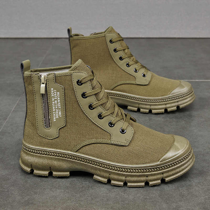 Men’s High-Top Hiking Boots With Side Zipper
