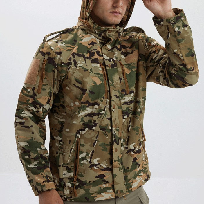 Men’s Camouflage Waterproof Softshell Fleece Jacket