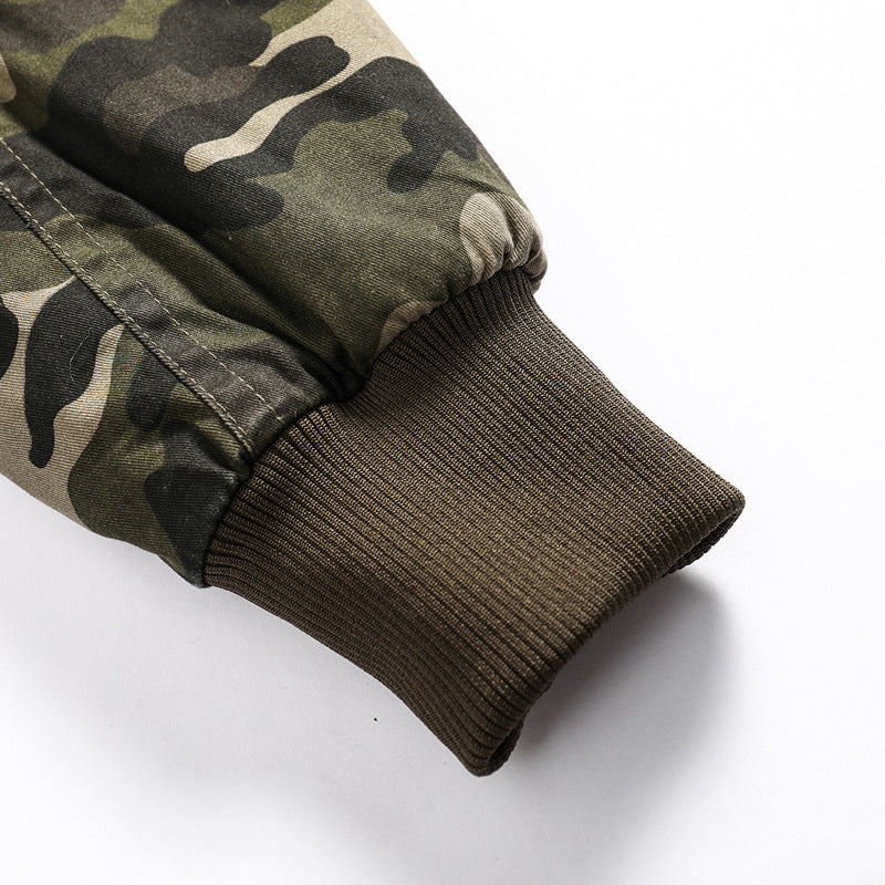 Men’s Outdoor Windproof Camouflage Tactical Fleece Jacket