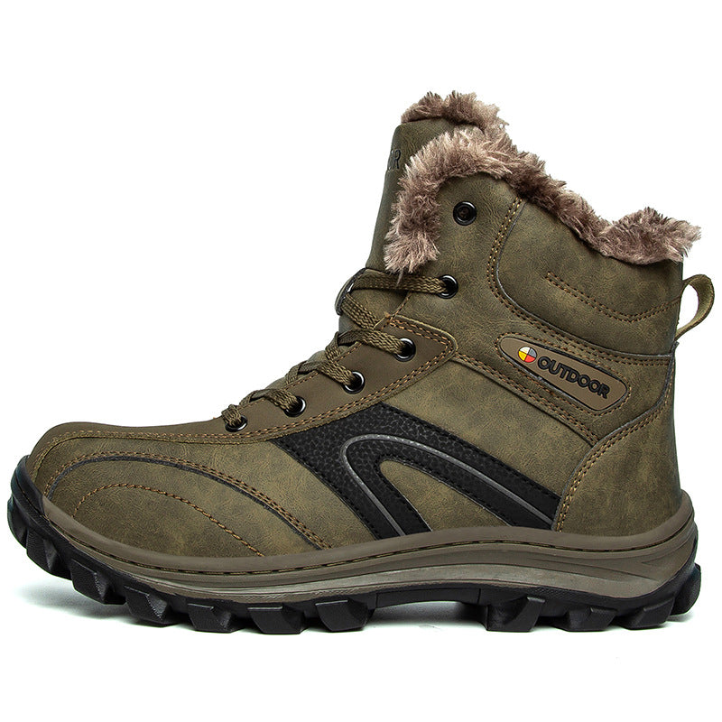Winter Cotton Velvet Lined Plus-Size Hiking Boots