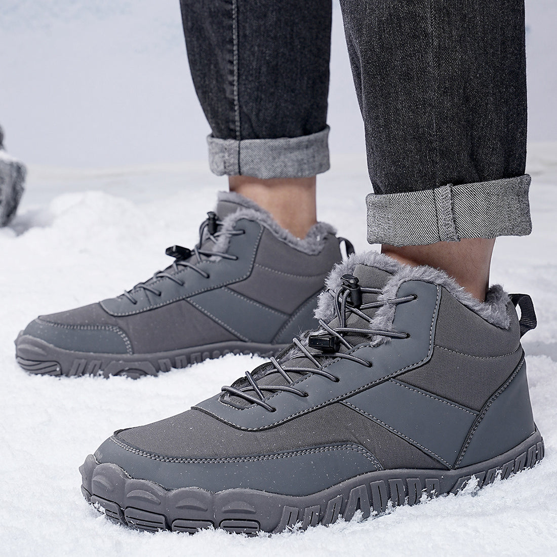 Men’s Outdoor Five-Toe Cotton-Padded Hiking Snow Boots