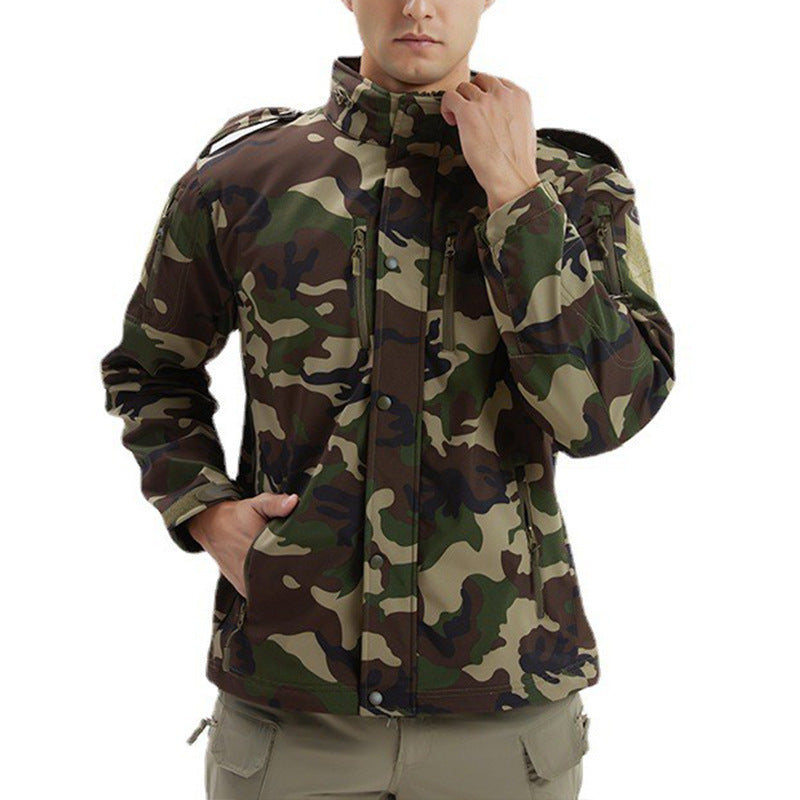 Men’s Camouflage Waterproof Softshell Fleece Jacket