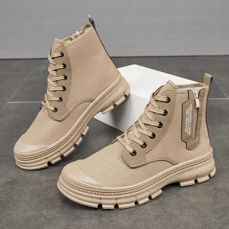 Men’s High-Top Hiking Boots With Side Zipper