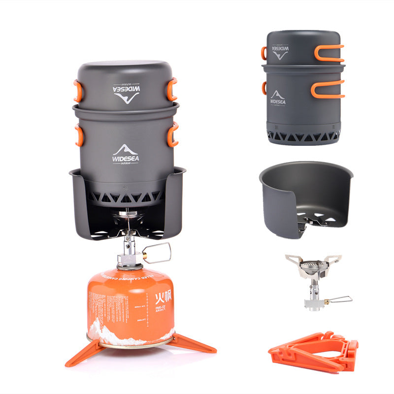 Widesea Outdoor Camping Cookware Set with Heat-Boosting Design