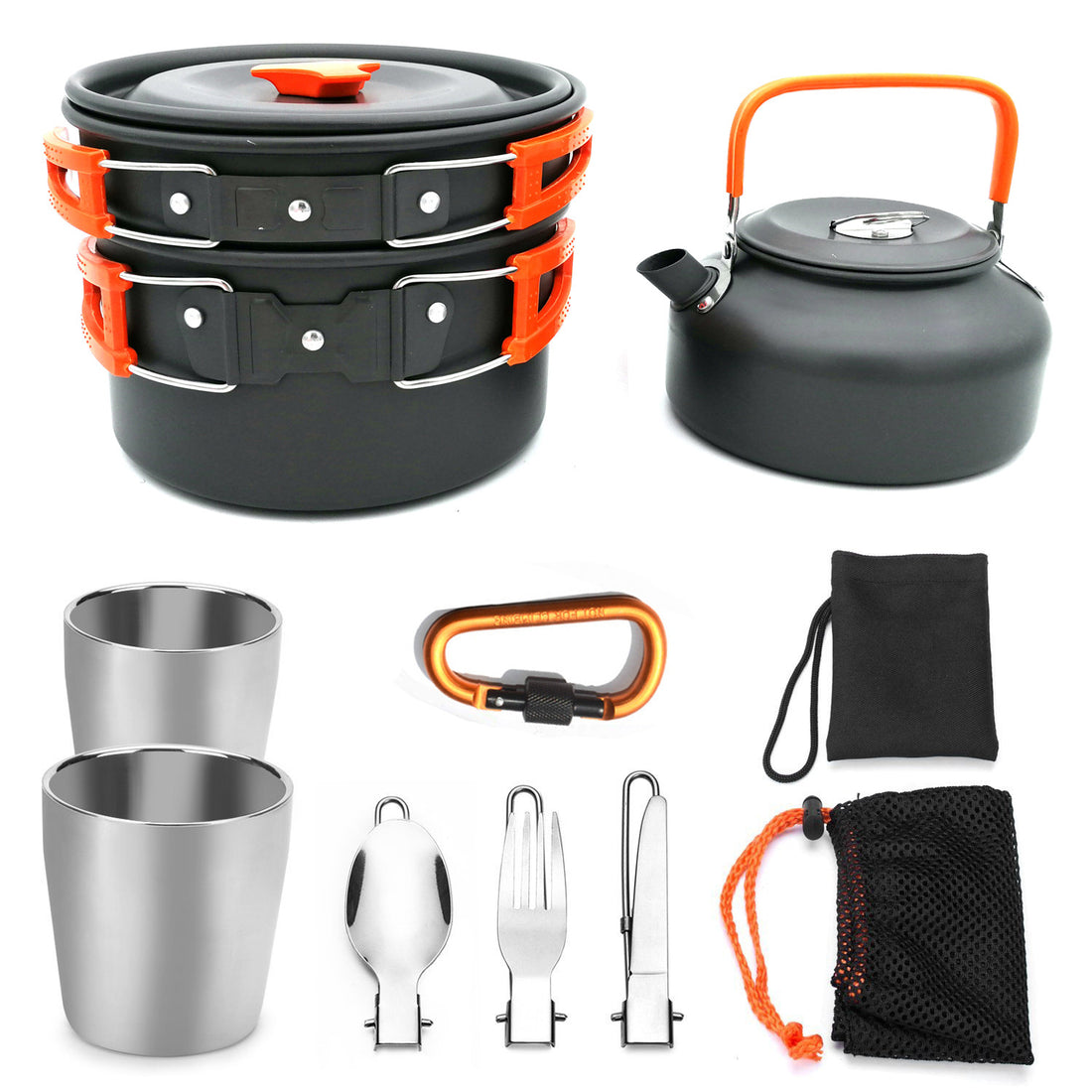 Outdoor Camping Cookware Set With Travel Tableware Utensils