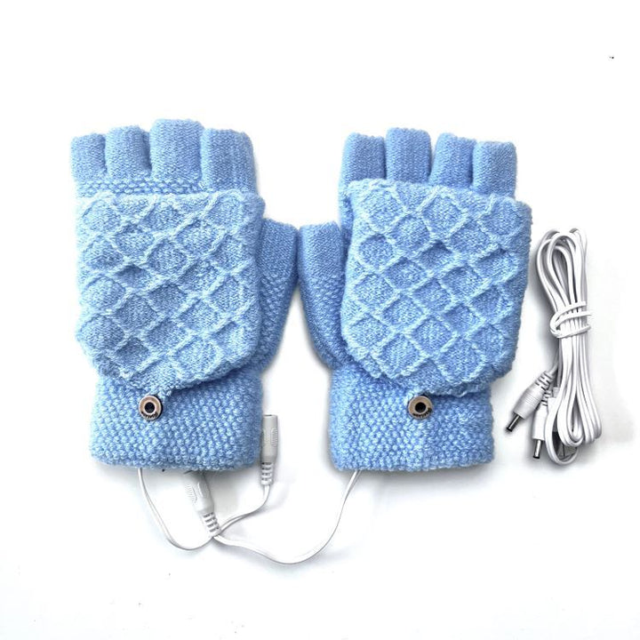 5V USB Heated Winter Knitted Gloves