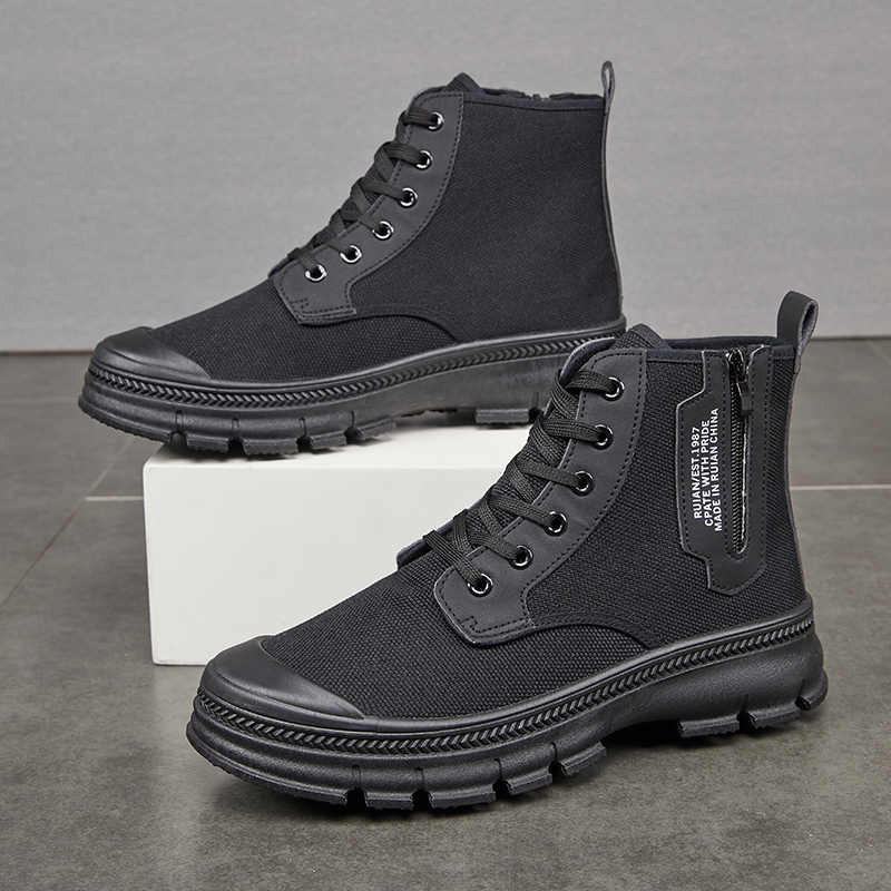 Men’s High-Top Hiking Boots With Side Zipper