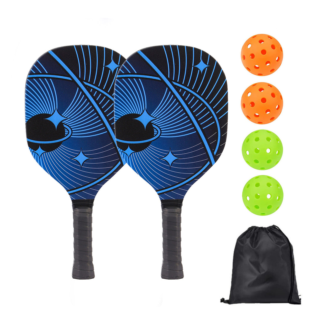 Poplar UV Printed Pickleball Paddle Set
