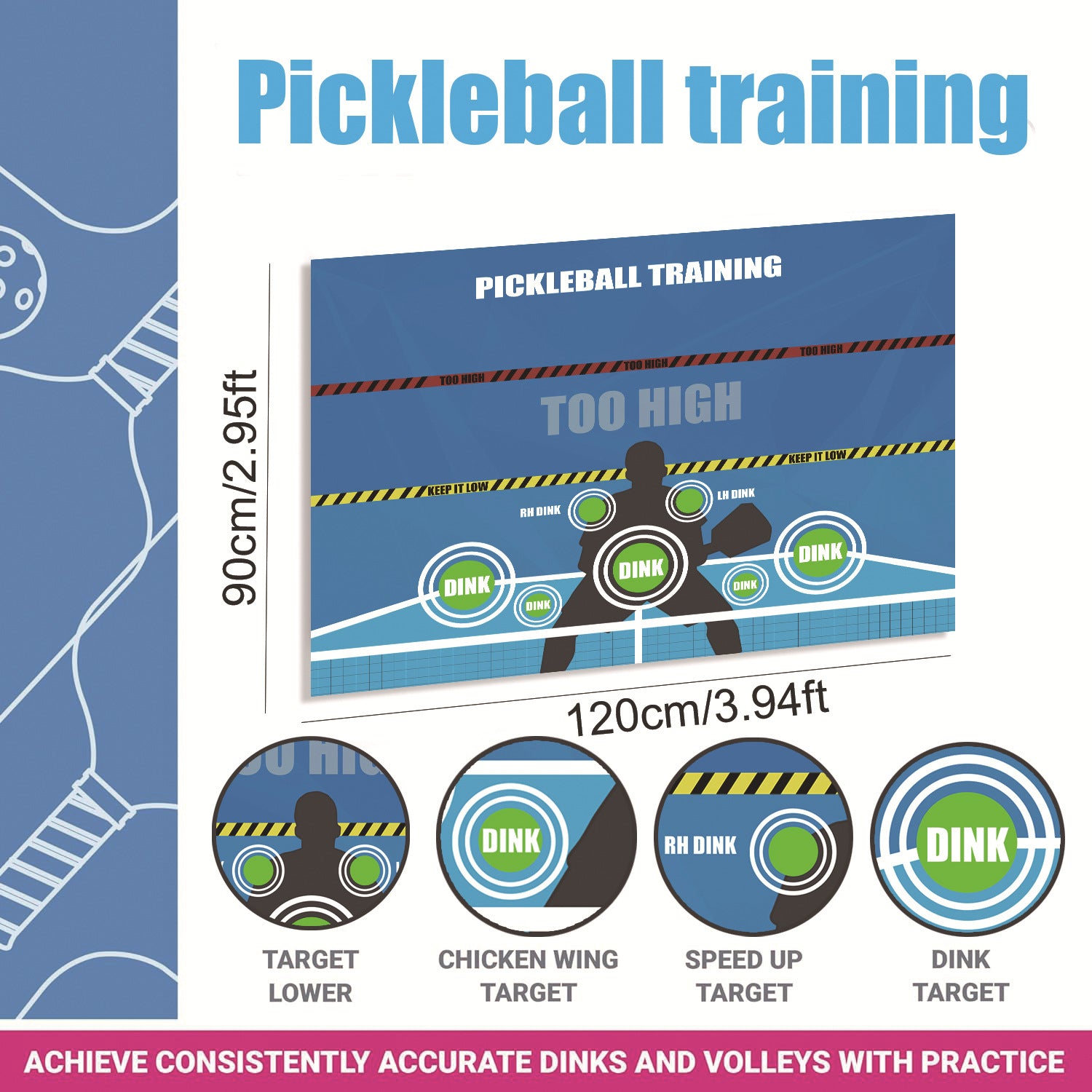 Golf And Pickleball Training Mat Sports Practice Accessory