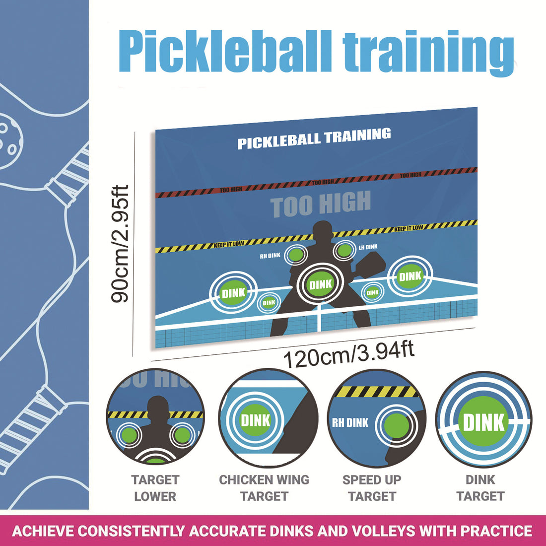 Golf And Pickleball Training Mat Sports Practice Accessory