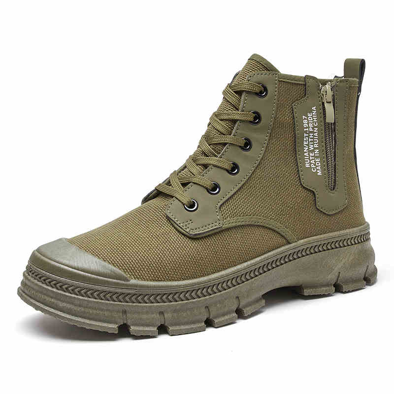 Men’s High-Top Hiking Boots With Side Zipper