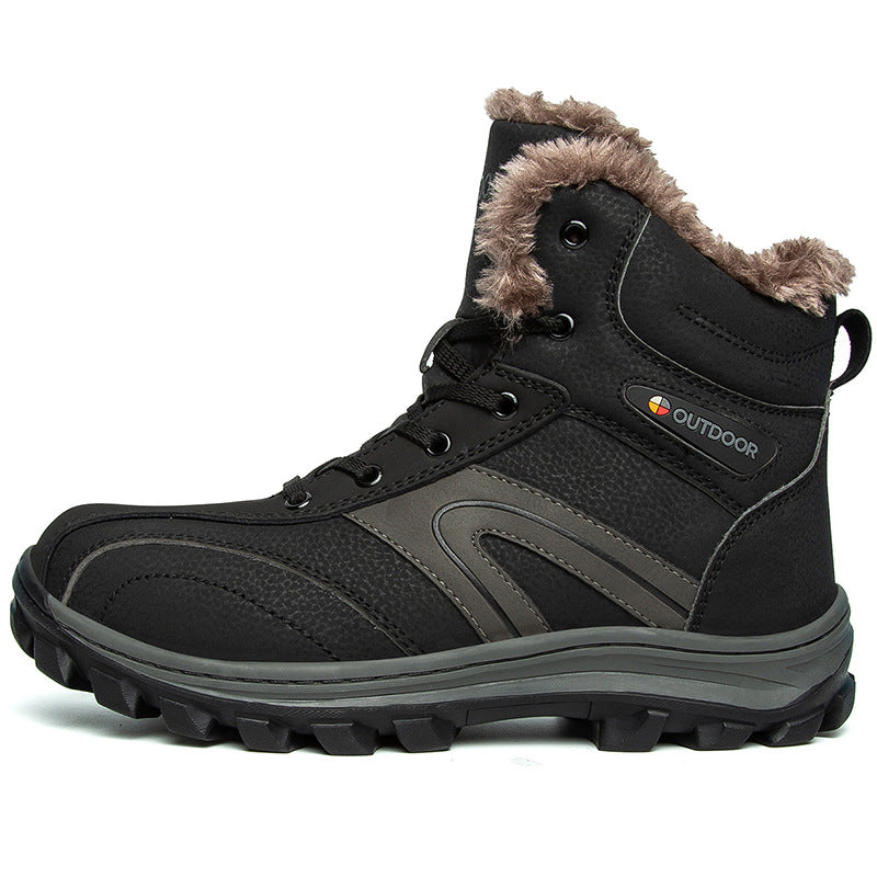 Winter Cotton Velvet Lined Plus-Size Hiking Boots