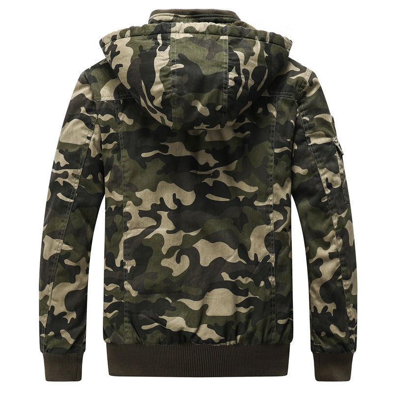 Men’s Outdoor Windproof Camouflage Tactical Fleece Jacket
